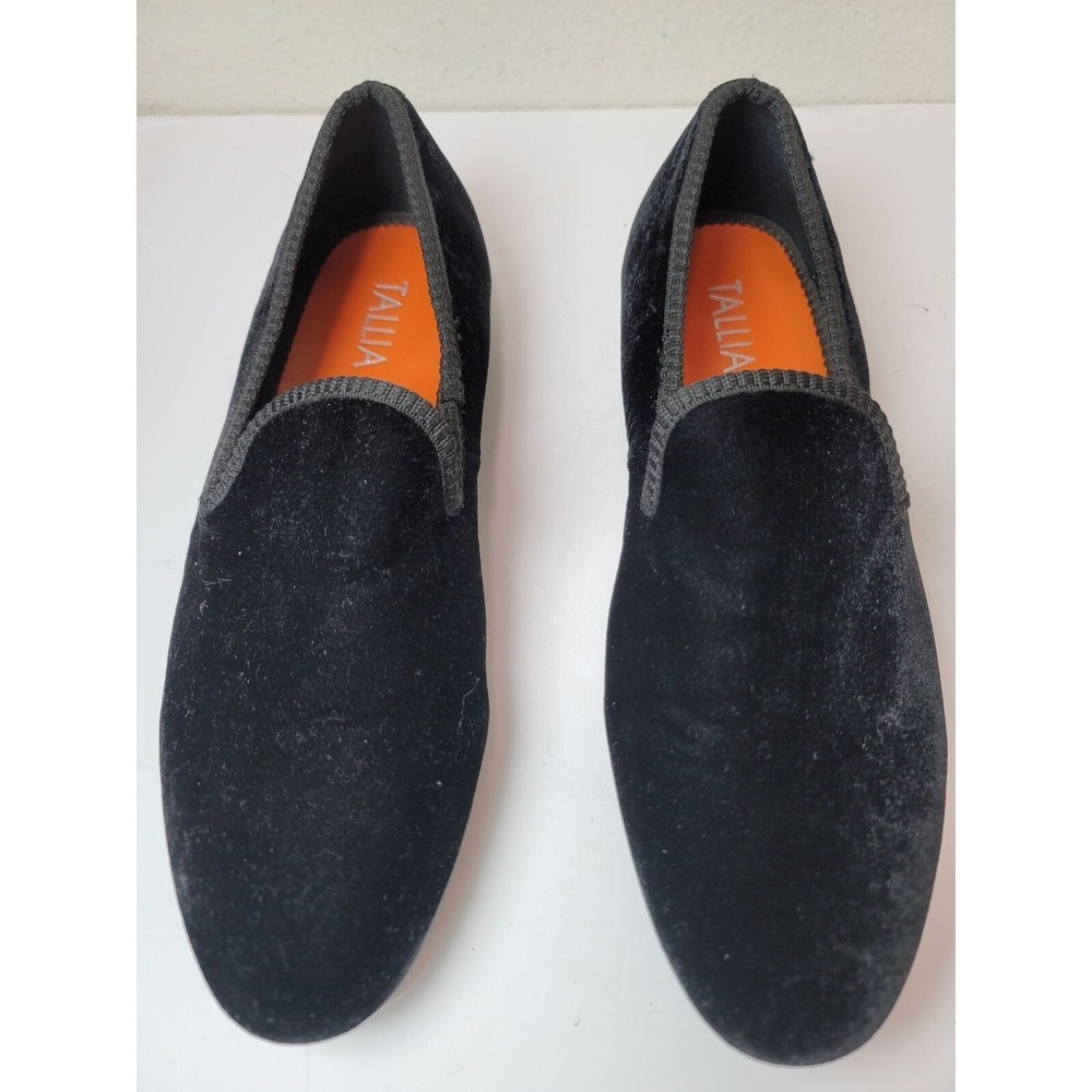 Tallia Enrico Men‎ Black Velvet Slip-On Loafers Size 8.5